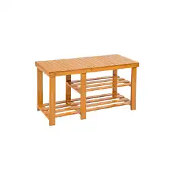 Netto Marken-Discount tectake Schuhbank, Bambus, mit getrenntem Abteil, 87 x 28 x 45,5 cm Angebot