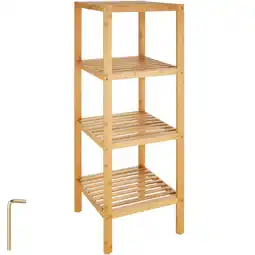 Netto Marken-Discount tectake Badregal, aus Bambus, rutschfeste Kunststofffüße, 33 x 33 x 97 cm Angebot