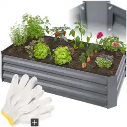 Netto Marken-Discount tectake Hochbeet, aus verzinktem Stahl, mit offenem Boden, Füllmenge 200 l, 120 x 60 x 30 cm Angebot