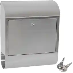 Netto Marken-Discount tectake Briefkasten, aus Edelstahl, inklusive großes Zeitungsfach, 380 x 130 x 460 mm Angebot