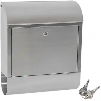 Netto Marken-Discount tectake Briefkasten, aus Edelstahl, inklusive großes Zeitungsfach, 380 x 130 x 460 mm Angebot