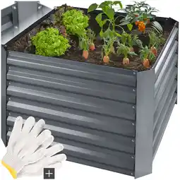 Netto Marken-Discount tectake Hochbeet, aus verzinktem Stahl, mit offenem Boden, Füllmenge 360 l, 80 x 80 x 57 cm Angebot