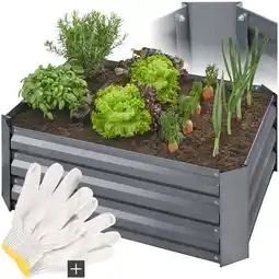 Netto Marken-Discount tectake Hochbeet, aus verzinktem Stahl, mit offenem Boden, Füllmenge 140 l, 80 x 60 x 30 cm Angebot