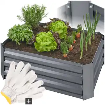 Netto Marken-Discount tectake Hochbeet, aus verzinktem Stahl, mit offenem Boden, Füllmenge 140 l, 80 x 60 x 30 cm Angebot