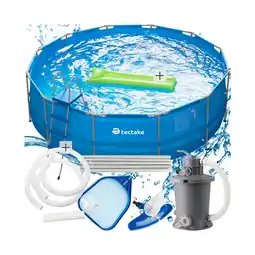 Netto Marken-Discount tectake Swimming Pool, rund, reißfestes PVC-Gewebe, 450 x 122 cm Angebot