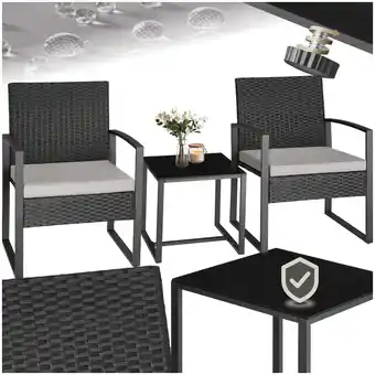 Netto Marken-Discount tectake Rattan Sitzgruppe, für 2 Personen, UV-beständig, höhenverstellbare Kunststofffüße Angebot