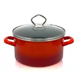 Netto Marken-Discount Emaille Fleischtopf Rom mit Chromrand, Ø 20 cm, Inh. 3,0 l Angebot