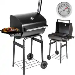 Netto Marken-Discount tectake Holzkohlegrill, mit 2 Rädern, mit Thermometer, 85 x 48 x 123 cm Angebot