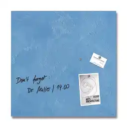 Netto Marken-Discount Sigel GL294 Glas Magnettafel Artverum Blue 48x48 hellblau Magnetboard Tafel Memo Angebot