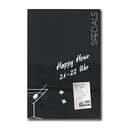 Netto Marken-Discount Sigel GL296 Glas Magnettafel Artverum Cocktail 40x60 schwarz weiß Magnet Tafel Angebot