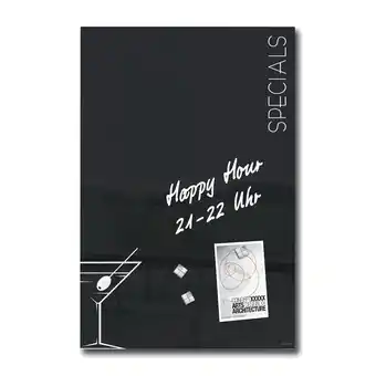 Netto Marken-Discount Sigel GL296 Glas Magnettafel Artverum Cocktail 40x60 schwarz weiß Magnet Tafel Angebot