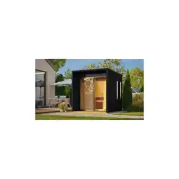 Netto Marken-Discount Karibu 73 mm Saunahaus Isidora inkl. Saunaofen mit eingebauter Steuerung 9 kW schwarz Angebot