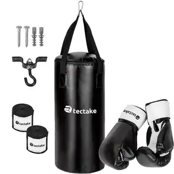 Netto Marken-Discount tectake Boxsack-Set, gefüllt, hängend, 26 x 56 cm, inklusive 6 oz Boxhandschuhe und Bandagen Angebot