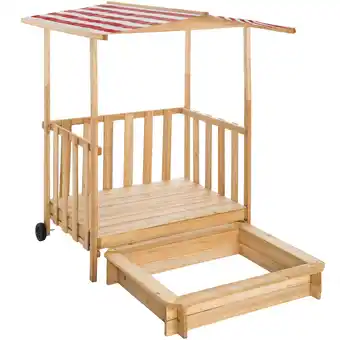 Netto Marken-Discount tectake Sandkasten, aus Holz, Veranda mit Geländer, 106 x 105 x 137 cm Angebot