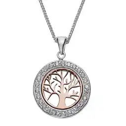 Netto Marken-Discount Zeeme Silber Halskette Silber 925 zweifarbig mit Lebensbaum-Motiv Angebot