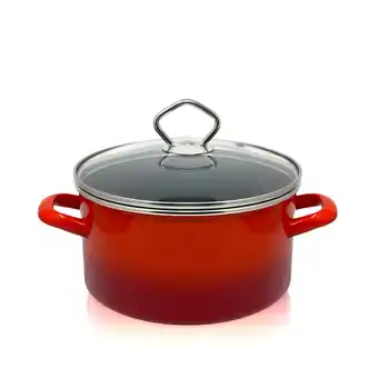 Netto Marken-Discount Emaille Fleischtopf Rom mit Chromrand, Ø 16 cm, Inh. 1,5 l Angebot