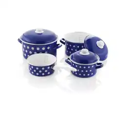 Netto Marken-Discount Kochtopf-Set Pünktchen 7-tlg. blau-weiß Angebot