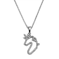 Netto Marken-Discount Zeeme Silber Anhänger mit Kette 925/- Sterling Silber Einhorn Zirkonia Angebot