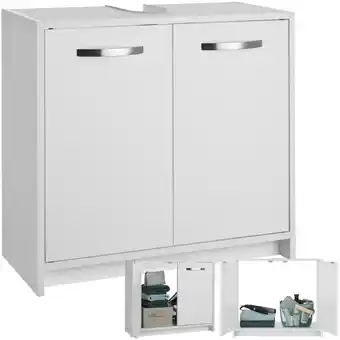 Netto Marken-Discount tectake Waschbeckenunterschrank, großer Stauraum, 2 leichtgängige Flügeltüren, 63 x 31 x 55 cm Angebot