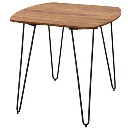 Netto Marken-Discount KADIMA DESIGN Massivholz Esszimmertisch, Modernes Design, abgerundete Ecken, Sheesham, 80x80x76 cm Angebot