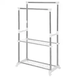 Netto Marken-Discount tectake Kleiderständer, auf Rollen mit 2 Festellbremsen, pflegeleicht, 84 x 42 x 95 - 170 cm Angebot