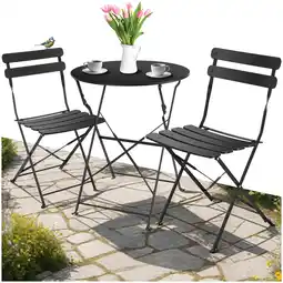 Netto Marken-Discount tectake Bistrotisch Set, für 2 Personen, widerstandsfähig, Belastbarkeit Stuhl 120 kg Angebot