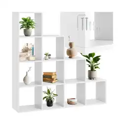 Netto Marken-Discount tectake Bücherregal, praktisches Würfeldesign, rutschfeste Bodenschoner, 130 x 29 cm x 130 cm Angebot