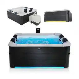Netto Marken-Discount Whirlpool Oslo für 6 Personen - Indoor & Outdoor Pool mit LED, Zubehör & App - Hot Tub Grau Angebot