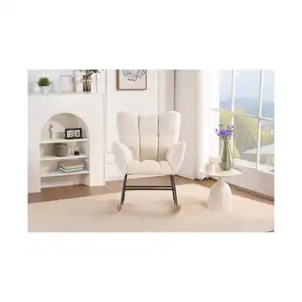Netto Marken-Discount HOME DELUXE Schaukelstuhl inkl. Hocker NARA Boucle Weiß Angebot