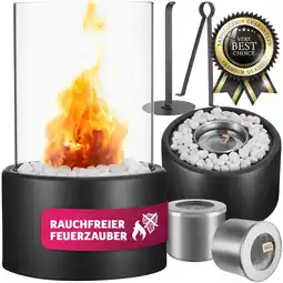 Netto Marken-Discount tectake Bioethanol-Tischkamin, hitzefest, 2 Brennkammern mit Glasfaserwolle, 16,5 x 26 cm Angebot