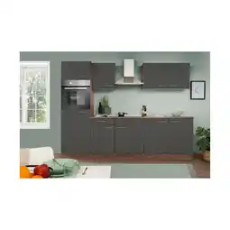 Netto Marken-Discount Respekta Küchenzeile KB270EYG 270 cm Grau-Eiche York Nachbildung Angebot