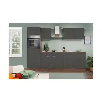 Netto Marken-Discount Respekta Küchenzeile KB270EYG 270 cm Grau-Eiche York Nachbildung Angebot