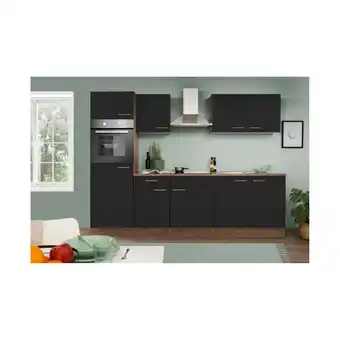 Netto Marken-Discount Respekta Küchenzeile KB270EYS 270 cm Schwarz-Eiche York Nachbildung Angebot