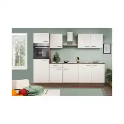 Netto Marken-Discount Respekta Küchenzeile KB270EYW 270 cm Weiß-Eiche York Nachbildung Angebot