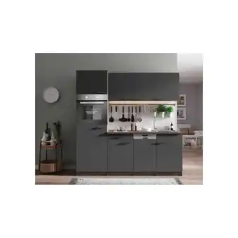 Netto Marken-Discount Respekta Küchenzeile KB205EYG 205 cm Grau-Eiche York Nachbildung Angebot