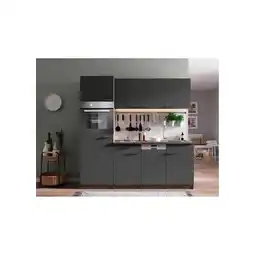 Netto Marken-Discount Respekta Küchenzeile KB205EYGC 205 cm Grau-Eiche York Nachbildung Angebot
