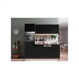 Netto Marken-Discount Respekta Küchenzeile KB205EYSC 205 cm Schwarz-Eiche York Nachbildung Angebot