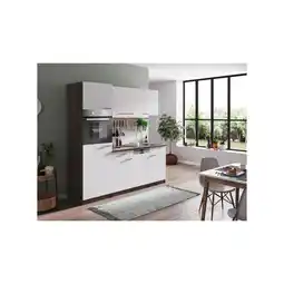 Netto Marken-Discount Respekta Küchenzeile KB205EYW 205 cm Weiß-Eiche York Nachbildung Angebot
