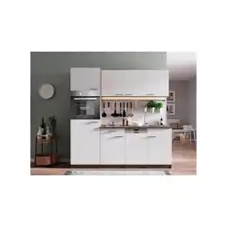 Netto Marken-Discount Respekta Küchenzeile KB205EYWC 205 cm Weiß-Eiche York Nachbildung Angebot