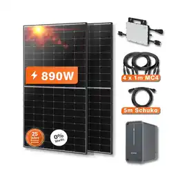 Netto Marken-Discount 890W Bifaziales Balkonkraftwerk mit Speicher Angebot