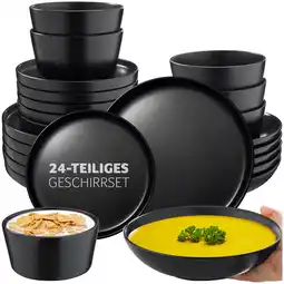 Netto Marken-Discount tectake Geschirrset, für 6 Personen, aus Steingut, mit Glasur, ineinander stapelbar Angebot