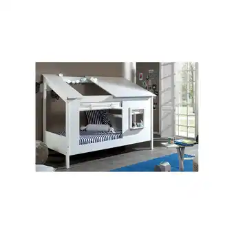Netto Marken-Discount Baumhaus Bett 90 x 200 cm Liegefläche, inkl. Vorhang Set, offenes Dach in Weiß Angebot