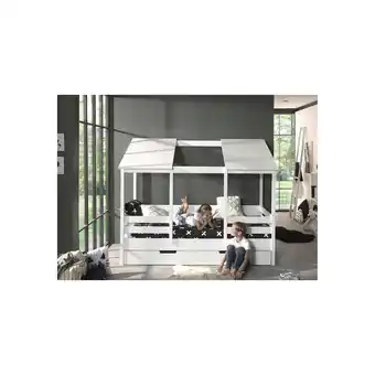 Netto Marken-Discount Hausbett mit 90 x 200 cm Liegefläche und Bettschublade, offenes Dach Weiß lackiert Angebot