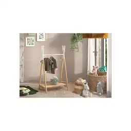Netto Marken-Discount Kleiderständer mit Ablage aus der Serie Kiddy, Ausf. Kiefer massiv natur/weiß lackiert Angebot