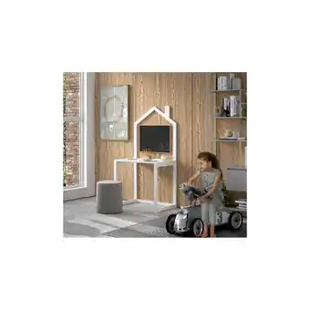 Netto Marken-Discount DALLAS Kinderschreibtisch mit Haus-Optik aus massiver Kiefer, weiß lackiert Angebot