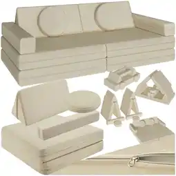 Netto Marken-Discount tectake Spielsofa, 8-teilig, flexible Anordnung, Leinenbezüge, abnehmbar und waschbar, stapelbar Angebot
