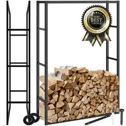 Netto Marken-Discount tectake Kaminholzregal, Industrial-Look, großer Stauraum, inklusive Kippschutz, 100,5 x 25 x 150 cm Angebot