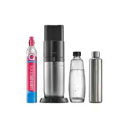 Netto Marken-Discount DUO Wassersprudler titan, Bundle (1x Glasfl. 1L + 1x Metal 0,8L, DWS, 1x QC) Angebot