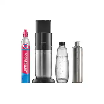 Netto Marken-Discount DUO Wassersprudler titan, Bundle (1x Glasfl. 1L + 1x Metal 0,8L, DWS, 1x QC) Angebot