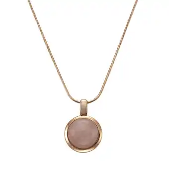 Netto Marken-Discount Zeeme Gemstones Halskette 925 Sterling Silber rosé-vergoldet mit echtem Rosenquarz 12mm Angebot